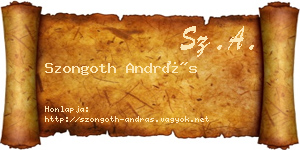 Szongoth András névjegykártya
